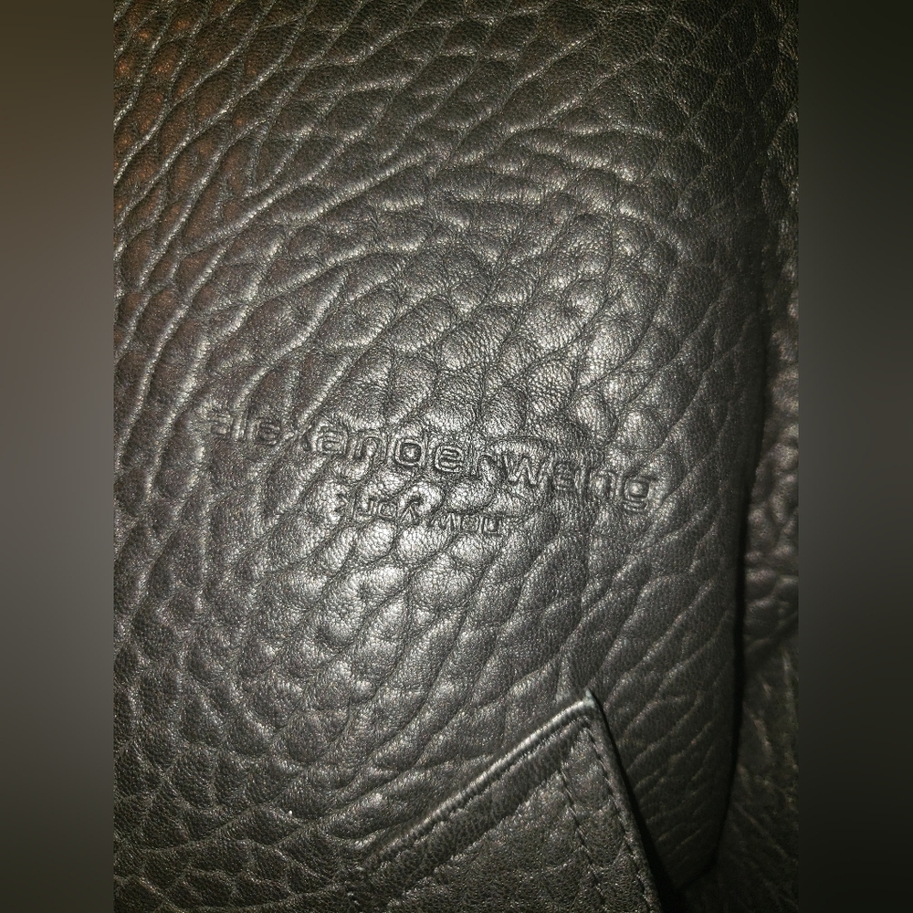 NWT Alexander Wang lambskin Black Pebbled Leather barrel sleeves Jacket